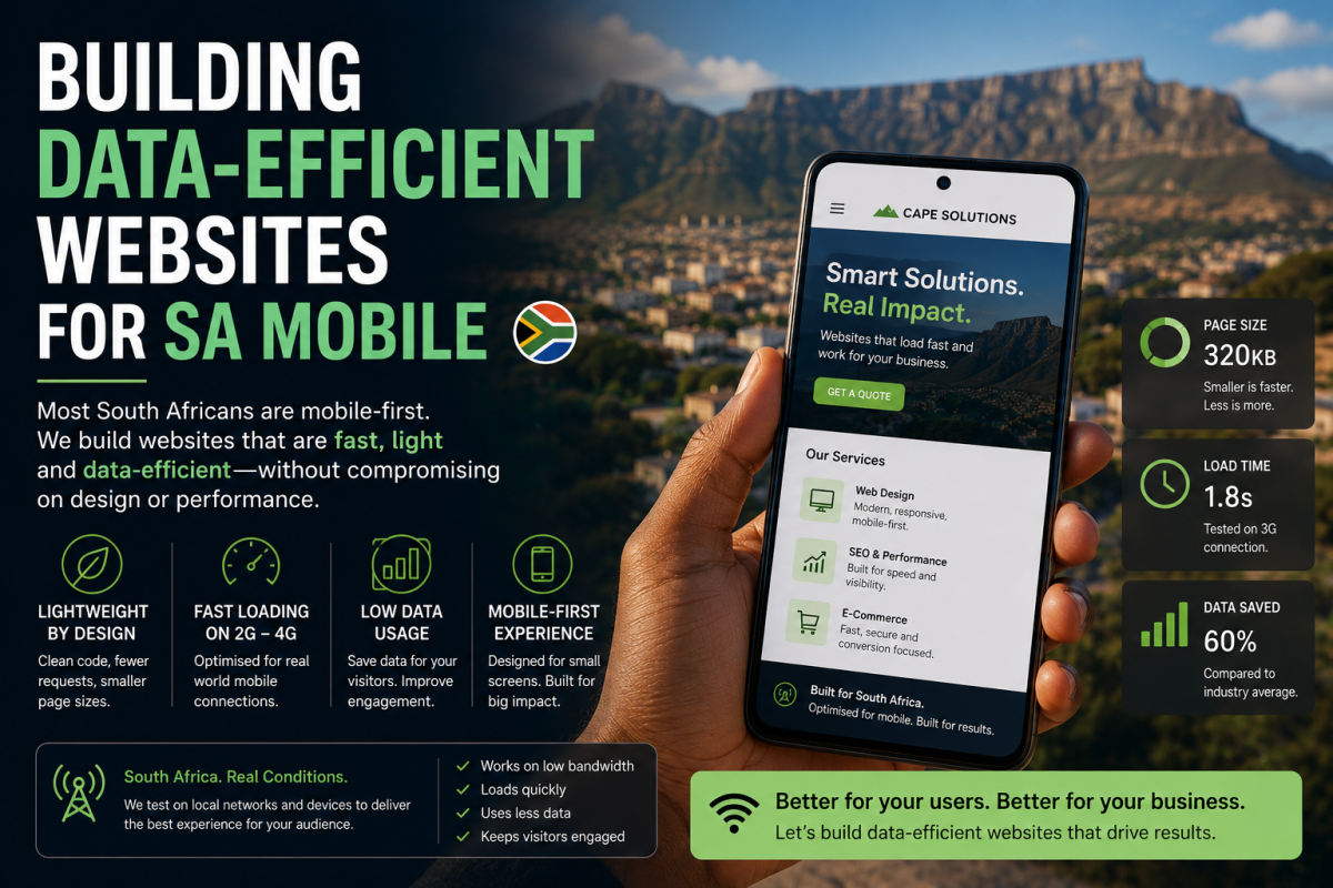 Building Data-Efficient Websites for SA Mobile
